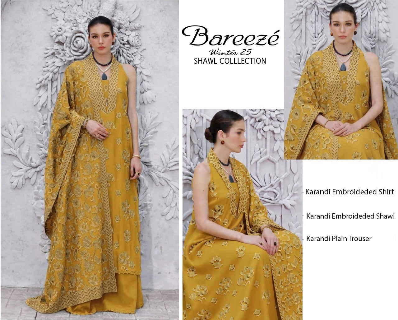 Bareeze With Embroidered Karandi Shawl – Winter Luxury Edit