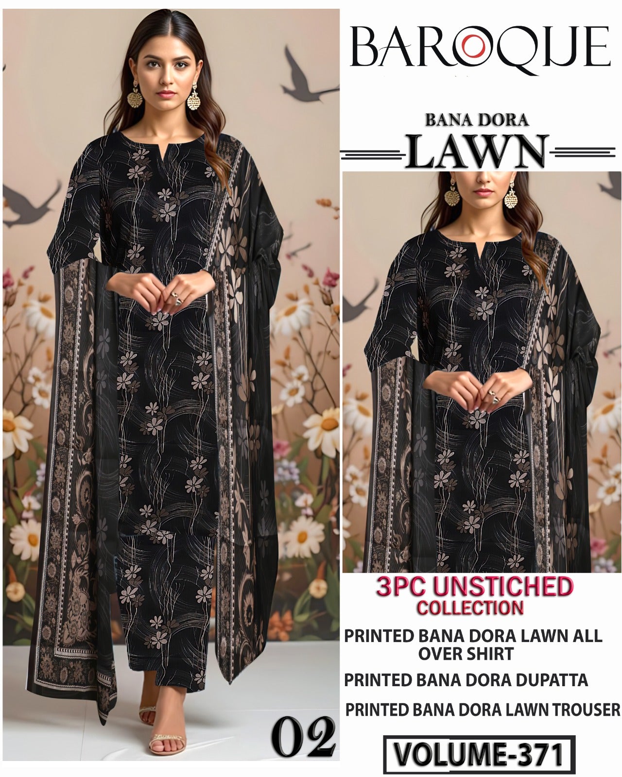 Black Series Lawn 3Pc