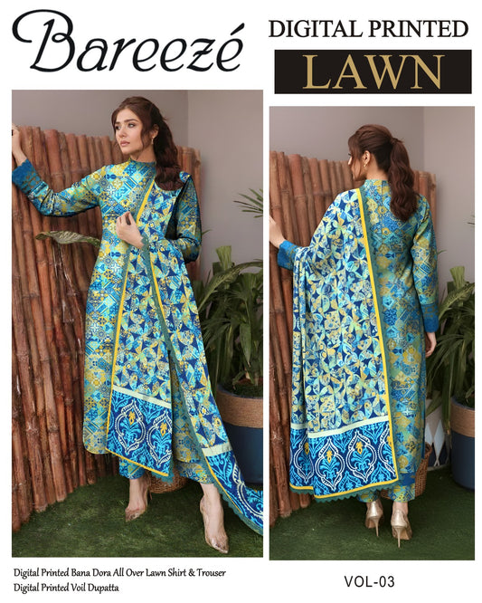 Bareeze Classy Lawn 3PC – Summer Collection