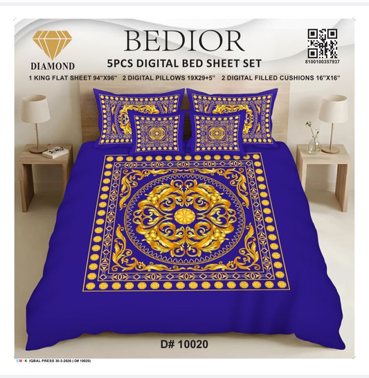 BEDIOR 5PCS DIGITAL BED SHEET SET 10020