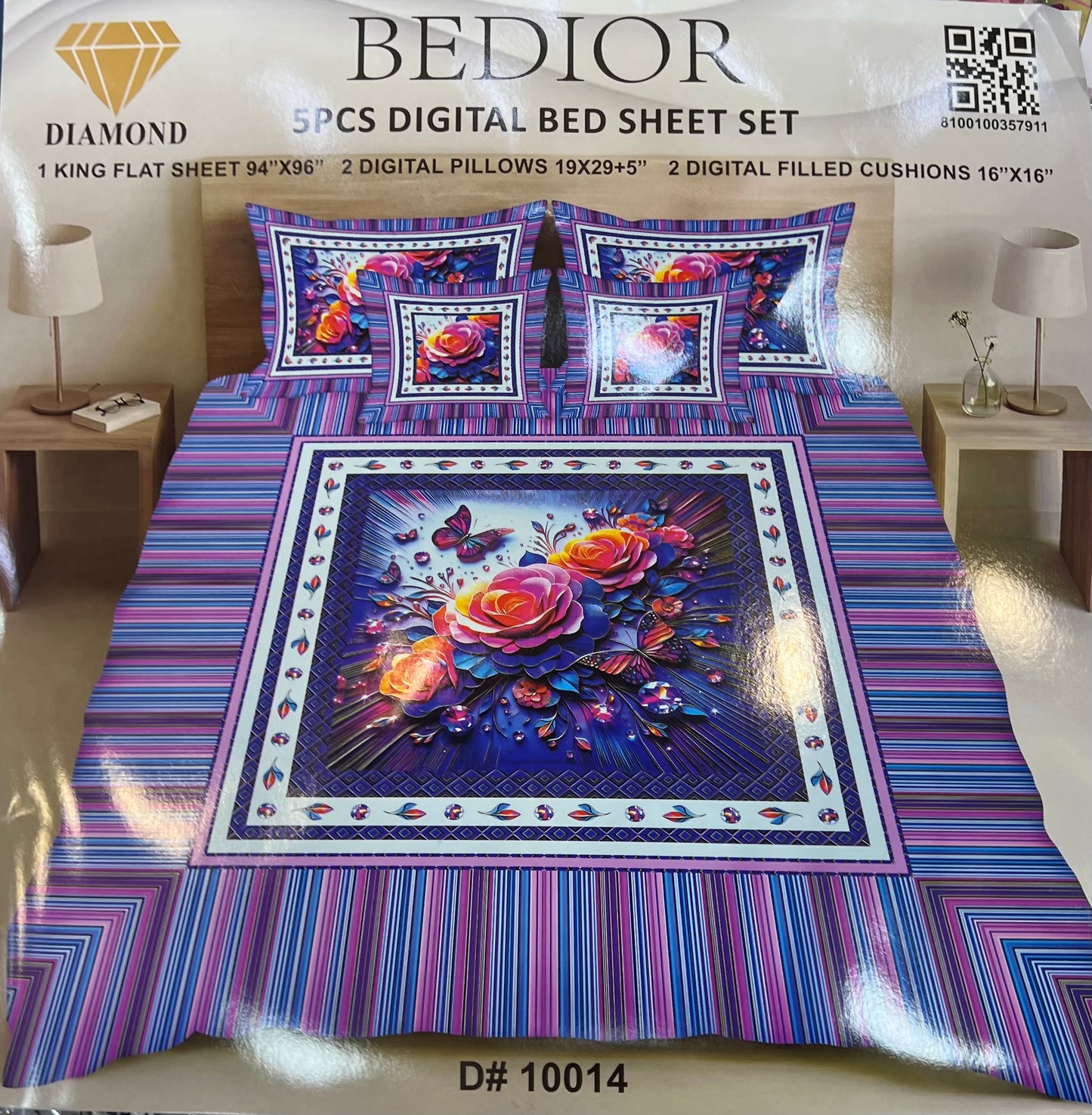 BEDIOR 5PCS DIGITAL BED SHEET SET 10014