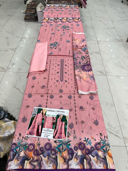 AROOJ FATIMA EMB Lawn 3PC